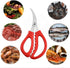 4 Pcs Multifunctional Seafood Scissors, Stainless Steel Shears for Kitchen, Red and Black
