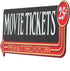Movie Tickets 25 Cents Embossed Metal Sign - Large Vintage Wall Art with Arrow for Movie Room