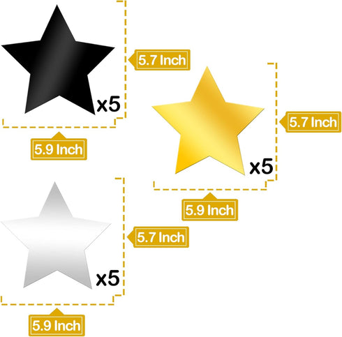 KatchOn Black Gold and Silver Star Hanging Swirls - Pack of 30, Graduation Decor Class of 2025, No DIY