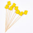 PuTwo Toothpicks, 100 Counts Handmade Natural Bamboo Cocktail Sticks, Yellow Ducks