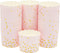 Sparkle and Bash 50 Pack Pink and Gold Cupcake Wrappers, Paper Baking Cups, Muffin Liners for Baby Shower