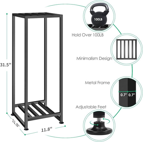 2 LUBORN Plant Stand Indoor Outdoor, Wrought Iron Plant Stands Tier Heavy Duty Metal Pedestal Stand Decorative Flower