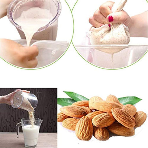 2 Pcs Pro Quality Nut Milk Bag - 10"X12" Reusable Almond Milk Bag & Food Strainer