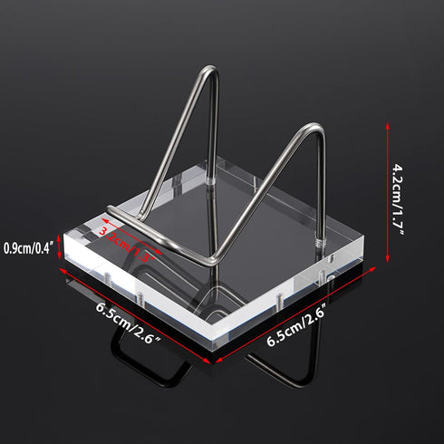 Hipiwe Metal Display Stand with Acrylic Base, Small Easel for Geodes, Crystals, Business Card Holder