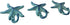 Starfish Antique Blue Cast Iron Wall Hooks - Set of 3 for Coats, Hats, Towels, More