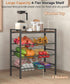 Tigerden 4-Tier Kitchen Fruit and Vegetable Storage Rack, Fruit Basket Stand, Freestanding Snack Display Organizer