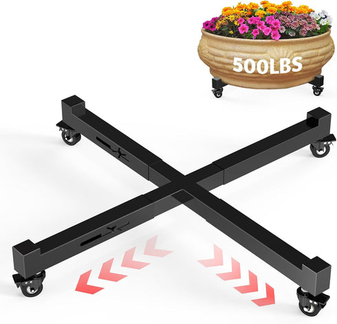 Plant Caddy With Wheels, 21" to 30" Heavy Duty Rolling Plant Dolly,