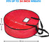 ProPik Christmas Wreath Storage Bag 24" - Heavy Duty Container with Tear Resistant Material, 24” X 8” (Red)