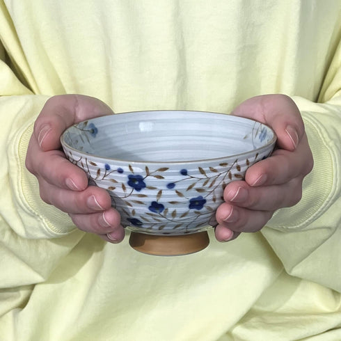 Traditional Japanese Ceramics Rice Bowl Chawan Pottery, Dishwasher Microwave Safe, Made in Japan (Kohiki Kozakura,