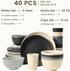 Set 40 Set, Set, Set Homienly Kitchen Wheat Straw Dinnerware PCS - Dinner Plates, Cereal Bowls, Wheat Straw Cups