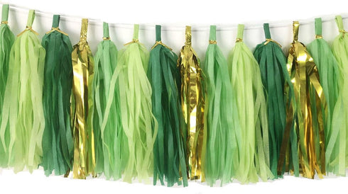 20PCS Green Paper Tassels Garland - Banner Table Decor for Wedding, Birthday, Baby Shower Party Decorations
