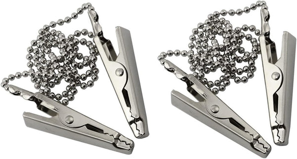 ZYAMY 2pcs Dental Bib Clips Metal Napkin Clip Chain Keep Your Napkin Securely