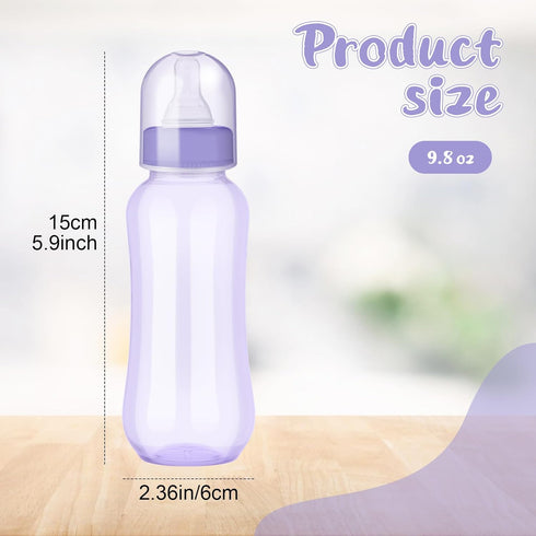 Norme Baby Shower Bottles, 9.5 oz Plastic Baby Bottles for Shower Game Party Favors, Bulk for Decorations (24 Pcs)