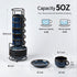 Stand,4 Set 6, JIEMEI HOME Porcelain Stackable Espresso Cups with Saucers and Metal Ounce Demitasse Cups for Coffee