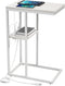 Yoobure C Shaped End Table with Charging Station, Small Side Tables for