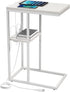 Yoobure C Shaped End Table with Charging Station, Small Side Tables for