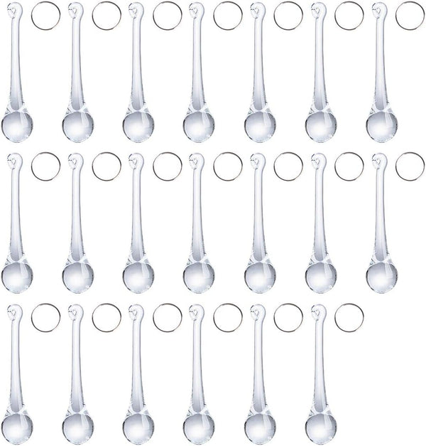 LONGWIN 20pcs 3inch Crystal Teardrop Chandelier Pendant Parts Wedding Party Christmas Tree