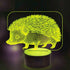 Optical Illusion 3D Hedgehog Night Light, 16 Colors Changing USB Power Remote Control Touch Switch Decor Lamp