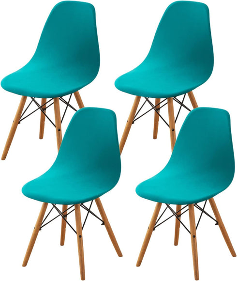HAOYONG Mid Century Modern Dining Chair Covers, Printed Shell Chair Cover for Kitchen, Office, Set of 4