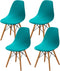 HAOYONG Mid Century Modern Dining Chair Covers, Printed Shell Chair Cover for Kitchen, Office, Set of 4