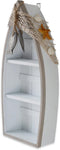 Beach Theme Display with 3 Shelves, White Nautical Standing Shelf Decor, Miniature