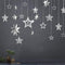 Glitter Silver Star Garlands Kit, Metallic 3D Star Hanging Paper Garland, Birthday Party Supplies