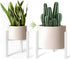 IZIDDO Adjustable Plant Stand Indoor, White Metal Planter Stands Outdoor, Mid Century
