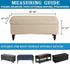 ANWUCHEN Rectangle Ottoman Cover - Stretch Slipcover with Storage, Elastic Bands Ties, Beige Medium