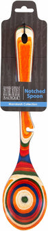 Baltique Marrakesh Collection 12-1/2" Wooden Cooking Spoon with Spoon Rest Notch, Safe for Nonstick Use