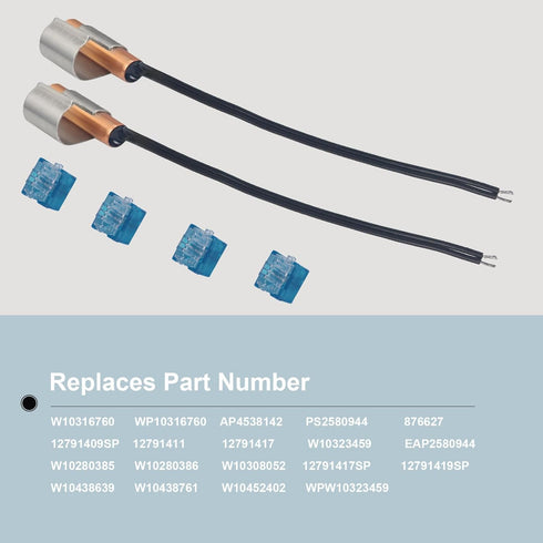 2 Pcs W10316760 Refrigerator Temperature Sensor Kit for Whirlpool Refrigerators, Replaces AP4538142 PS2580944