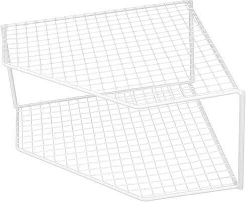 ARTIBETTER 2-Tier Iron Countertop Organizer, White Spice Rack, 20 in L x 8 in W x 5 in H, Lightweight and Portable
