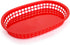 Cedilis 40 Pack Plastic Fast Food Baskets, 10.5 x 7 Inch Food Service Tray for Burgers, Hot Dogs, Fries (red)