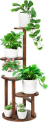 4 Tier Tall Plant Stand Indoor, Wood Corner Plant Shelf for Multiple