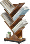 ruboka Tree Bookshelf,Retro Floor Standing Bookcase Display for CDs/Magazine/Books,Small Bookshelf for Bedroom,Living