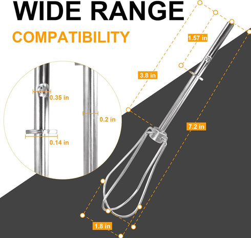 W10490648 Hand Mixer Turbo Beaters for Mixer Aid For Smoothies, Blending Soups, Shakes, Egg Whites, Replaces KHM512 KHM2B KHM9PWH5 AP5644233 W10240913 PS4082859(2 PCS)