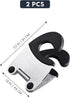DOITOOL 2pcs Pot Clip Holder Utensil Rest, Stainless Steel Kitchen Gadget for Home Restaurant (Black)