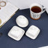 NAGU Mini Square Butter Dish with Lid, White Porcelain Domed Cheese Dish with Handle for Countertop Serving