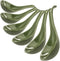 Green Ceramic Soup Spoons Set of 6 - 6.75 Inch Ramen Spoons for Cereal, Noodles, Stews, Dishwasher Safe