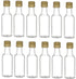 Nakpunar 12 pcs 50 ml Clear Plastic Liquor Bottles with Gold Cap - MADE IN USA