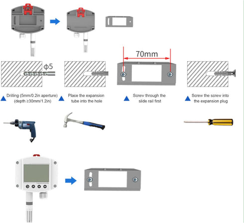 Temperature Sensor Humidity Transmitter with Wall Mount LCD Display, 4-20mA for Green House Machine Equipment