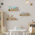 Heimlove 16 inch Set 2 Nursery Floating Shelves, Nursery Book Shelves for Wall, Bookshelf for Kids Solid Wood Mounted