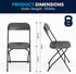 650LB Flash Furniture Hercules Series Plastic Folding Chair - Black - Weight Capacity Comfortable Event Chair