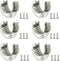TIHOOD 6PCS Heavy Duty Stainless Steel Closet Rod End Supports, 1.25 Inches/32mm Diameter, Silver