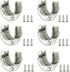 TIHOOD 6PCS Heavy Duty Stainless Steel Closet Rod End Supports, 1.25 Inches/32mm Diameter, Silver