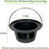 KAMaster Cast Iron Ash Can with Handle for Medium Big GreenEggs,Charcoal Ash Pot Green Egg Accessories Must