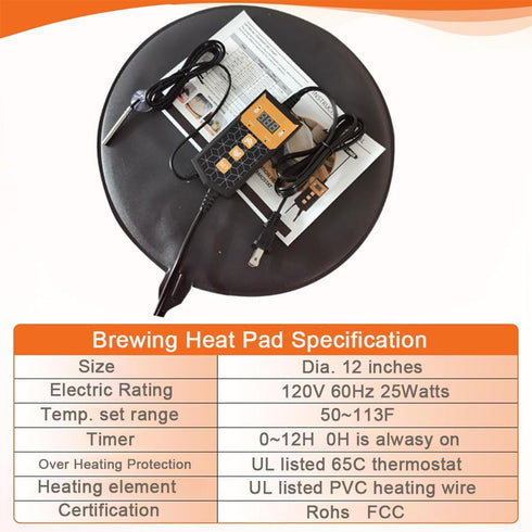 HEATIDEAS 2 Pack) Brewing Heat Pad Sourdough Proofing Heat Mat with Temperature Controller Auto Off Timer for Home Beer