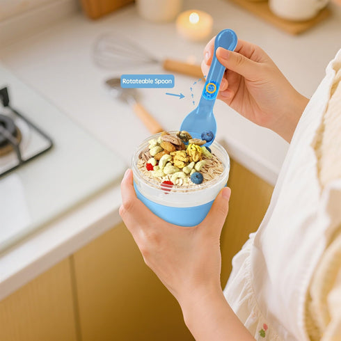 4 Pack 20 oz Yogurt Parfait Cups with Lids Reusable, Plastic Overnight Oats Containers with Lids Spoons Granola