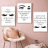 Beauty Salon Wall Decor - Eyelashes Guide Poster, Makeup Wall Art for Teen Girls, 16x24x3 inch