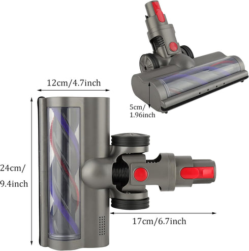Quick-Release Direct Drive Cleaner Head Turbine Tool for Dyson V15 V11 V10 V8 V7 Cordless Vacuum Cleaner