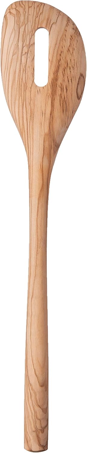 Tovolo Wooden Slotted Cooking Utensil, Olivewood Kitchen Spoon, Model 81-29286, One